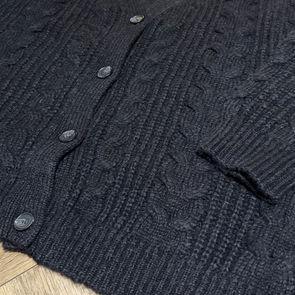 Jenni Kayne Wool & Alpaca Cocoon Cardigan In Black - Picture 4 of 6